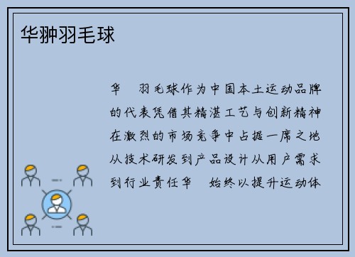 华翀羽毛球